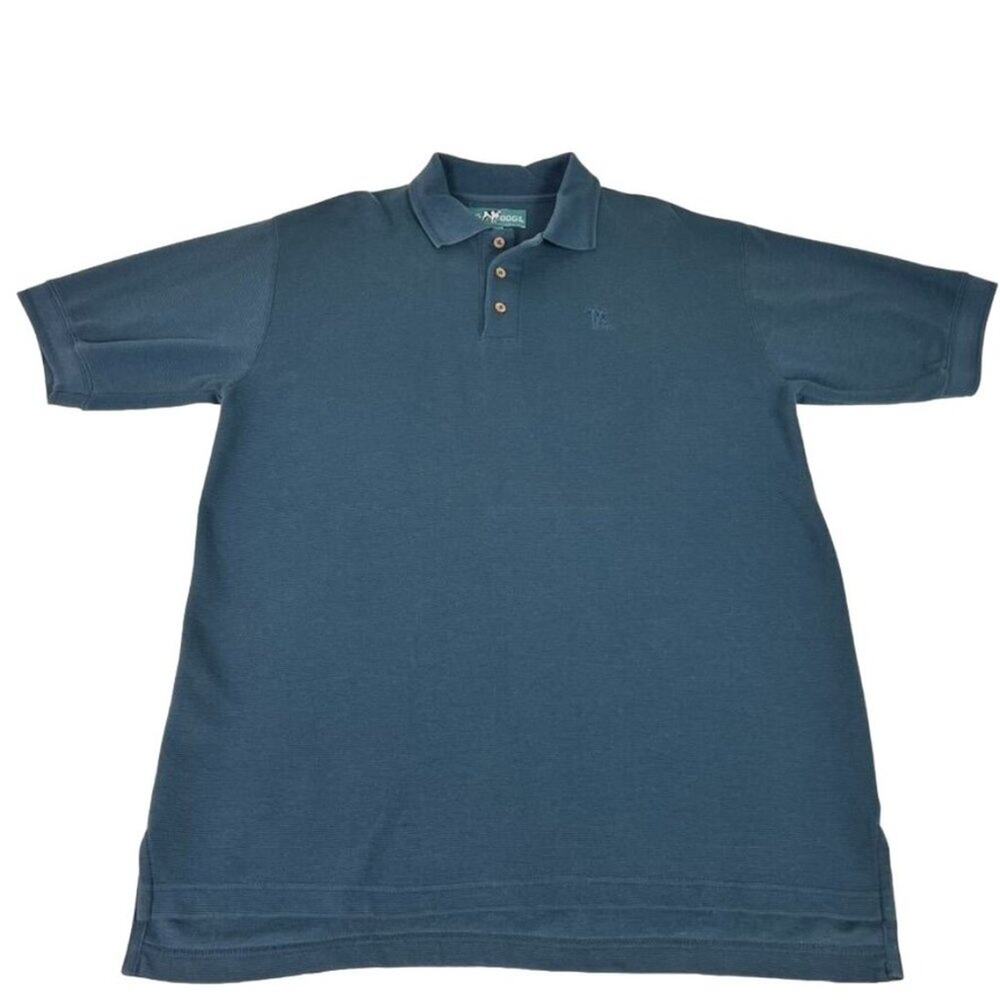 Big Dogs Polo Shirt Men's Size Large Blue Short Sleeve Vintage